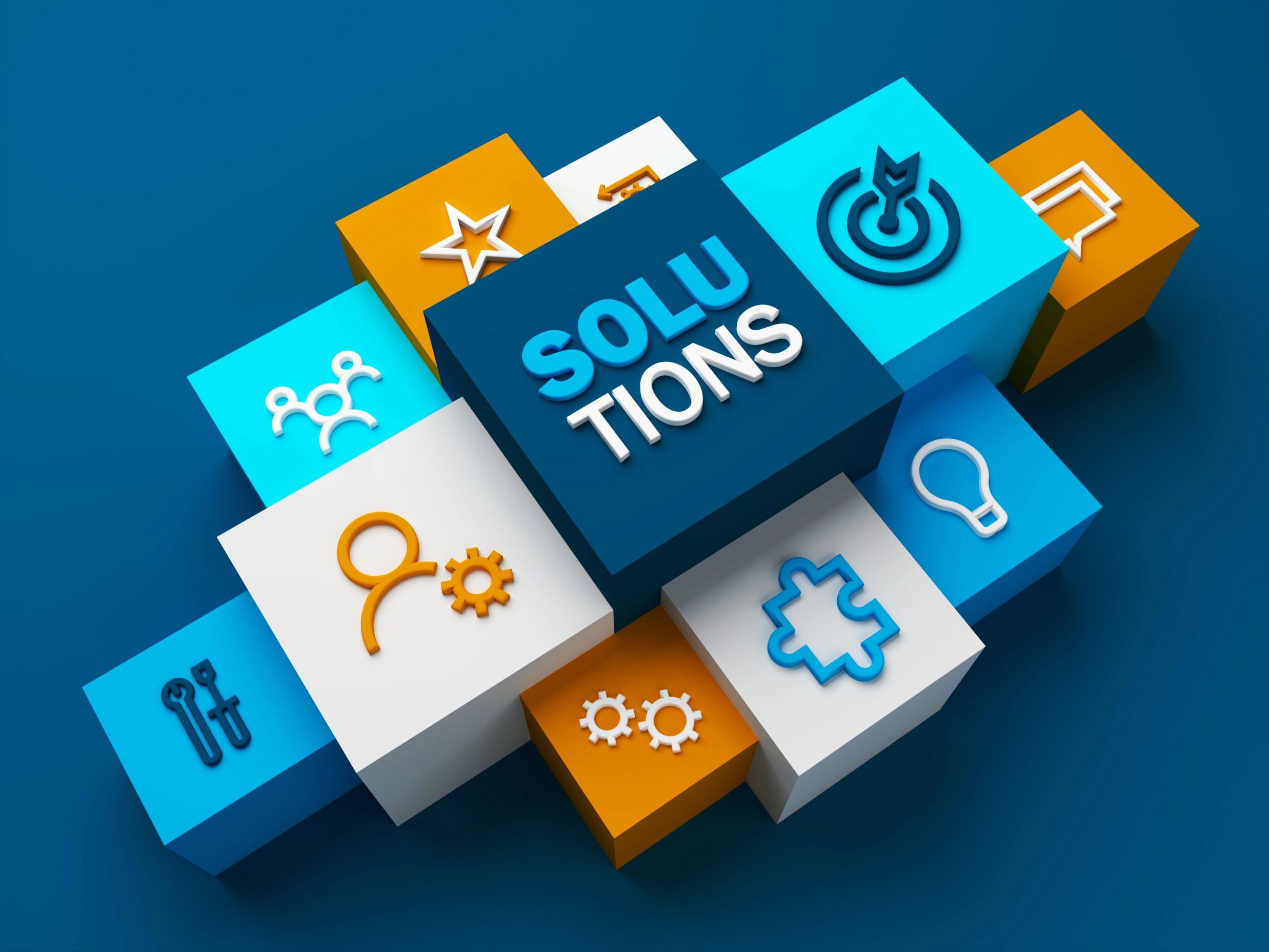 3D render of perspective view of SOLUTIONS business